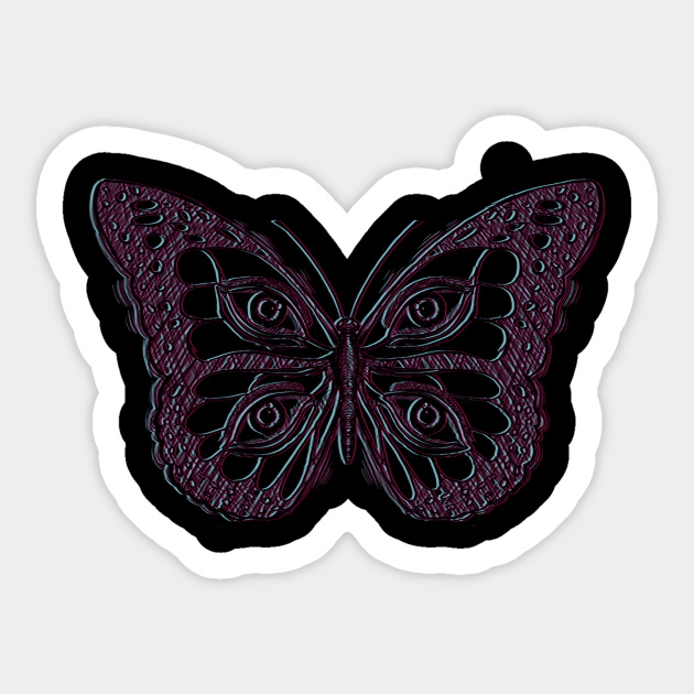 Art Academia Aesthetic Butterfly Eyes Weirdcore Art Academia Sticker TeePublic